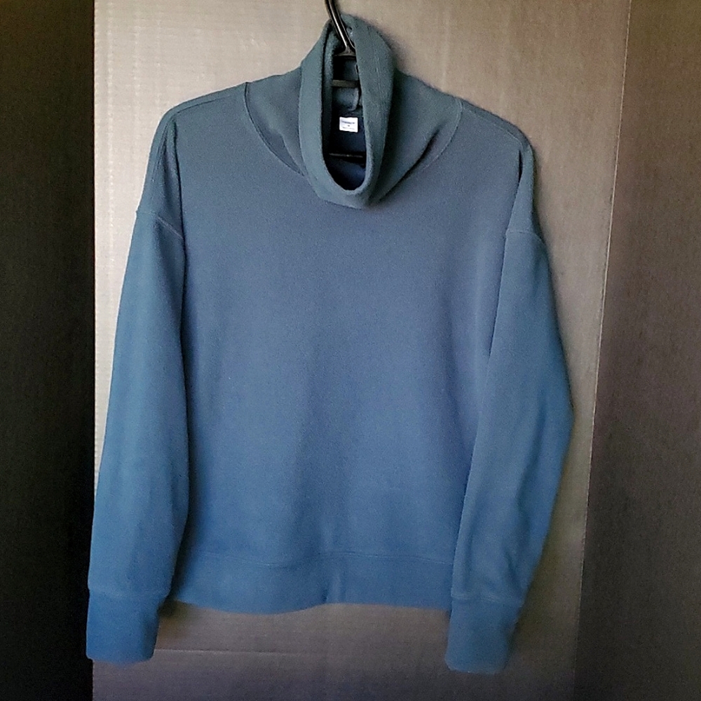 Old Navy Fleece Dark Teal/Green Cowl Neck Pullover Sweater - Size Medium